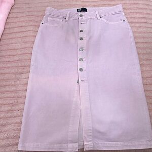 GAP Light Pink Midi Denim Skirt